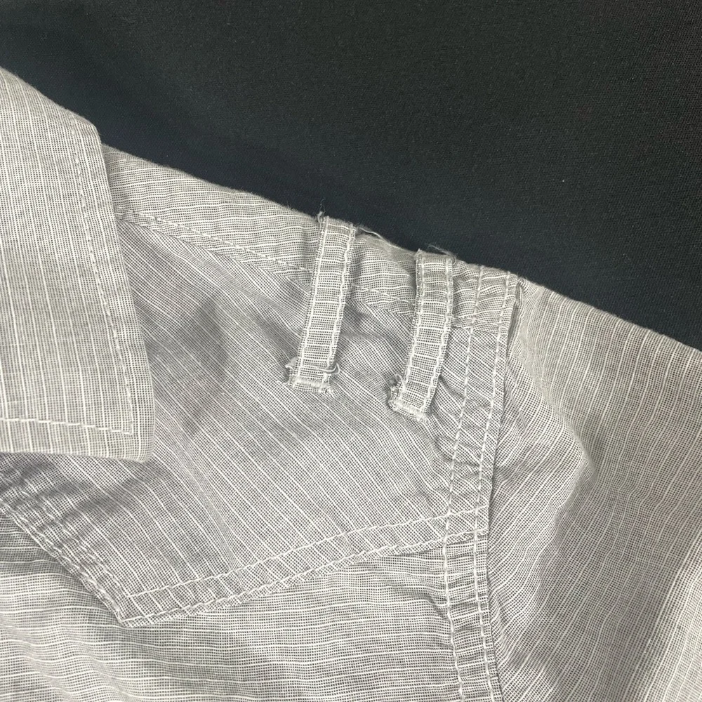Américan Rag Cie Women Gray Striped Long Sleeve Button Up Shirt Size S - Picture 6 of 11